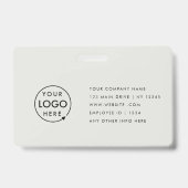 グレーモダンIDカード |ロゴフォトビジネススタッフ バッジ (裏面)