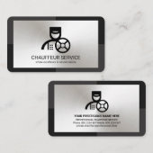 グレーモノクロシルバープレート駆動 名刺 (正面/裏面)