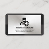 グレーモノクロシルバープレート駆動 名刺 (裏面)