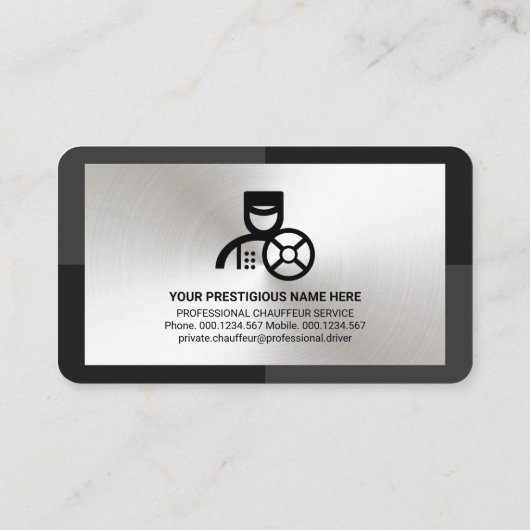 グレーモノクロシルバープレート駆動 名刺 (裏面)