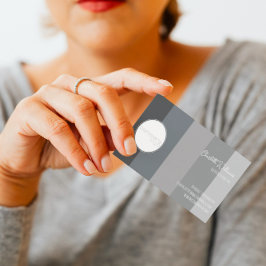 グレーモノクロストライプパタカスタムーン文字会社 名刺