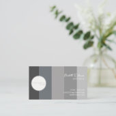 グレーモノクロストライプパタカスタムーン文字会社 名刺 (スタンド正面)