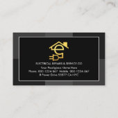 グレーモノクロフレームイエロー稲妻 名刺 (裏面)