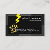 グレーモノクロフレームイエロー稲妻 名刺 (正面)