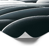 グレーモノクロローヴィーベビーペンギンアールデコ ポスター (角)