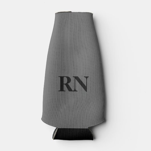グレーモノクロ登録ナースRN ボトルクーラー (正面)