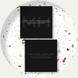 グレーモノグラムのメンズ スクエア名刺