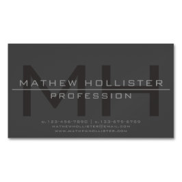 グレーモノグラムのメンズ マグネット名刺