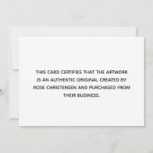 グレーモノグラムの大きい真正性証明書 (裏面)