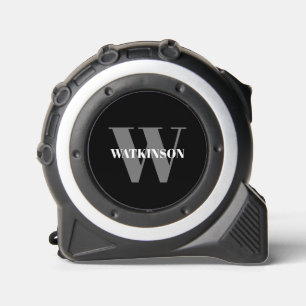 グレーモノグラムの白黒名イニシャルモダン メジャー