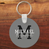 グレーモノグラムの キーホルダー (裏面)