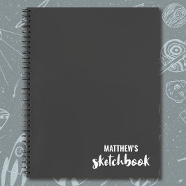 グレーモノグラムアーティストスケッチブック ノートブック
