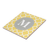 グレーモノグラムイエロークローバーパターン タイル (側面)