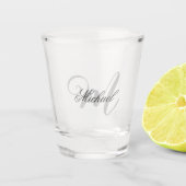 グレーモノグラムミニマリストプレインシック ショットグラス (正面)