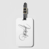 グレーモノグラムミニマル平野 ラゲッジタグ (正面縦)