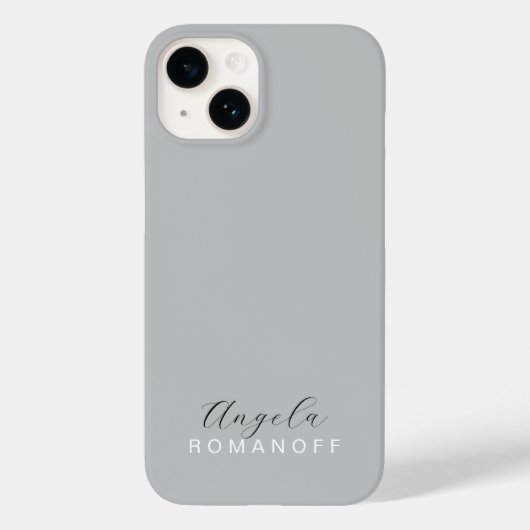 グレーモノグラムモダンミニマルフェミニンリスト Case-Mate iPhoneケース (裏面)