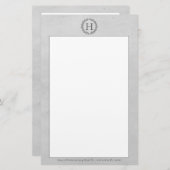 グレーモノグラムリース 便箋 (正面/裏面)