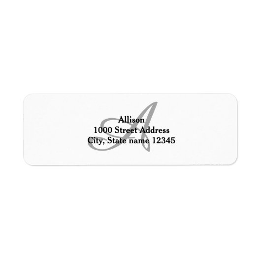 グレーモノグラム差出人住所 ラベル (正面)