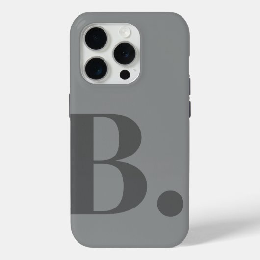 グレーモノグラム文字シンプルカラーミニマルスタイル Case-Mate iPhoneケース (裏面)