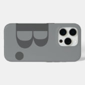 グレーモノグラム文字シンプルカラーミニマルスタイル Case-Mate iPhoneケース (裏面 (横))