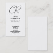 グレーモノグラム白黒名刺 名刺 (正面/裏面)