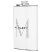 グレーモノグラム白黒名 フラスク (左)