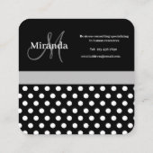 グレーモノグラム白黒水玉模様 スクエア名刺 (裏面)