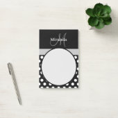 グレーモノグラム白黒水玉模様 ポストイット (オフィス)