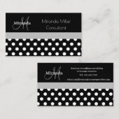 グレーモノグラム白黒水玉模様 名刺 (正面/裏面)