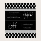 グレーモノグラム白黒水玉模様 名刺 (外部フラット)