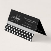 グレーモノグラム白黒水玉模様 名刺 (裏面)