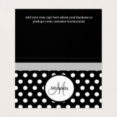 グレーモノグラム白黒水玉模様 名刺 (内部フラット)