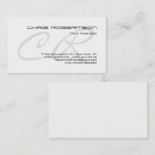 グレーモノグラム白黒魅力的名刺 名刺 (正面/裏面)