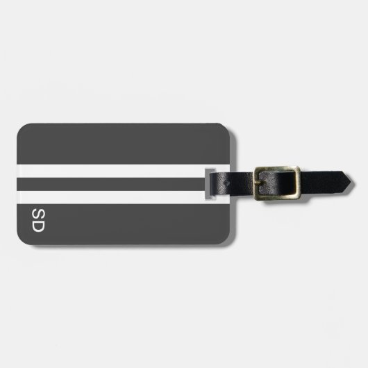 グレーモノグラム荷物タグ男性へ ラゲッジタグ (正面横)