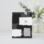 グレーモノトーンの、ブラック、ホワイト ポストカード (スタンド正面)