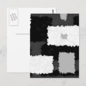 グレーモノトーンの、ブラック、ホワイト ポストカード (正面/裏面)
