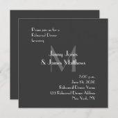 グレーモノモダングラムリハーサルディナー招待状 招待状 (正面/裏面)