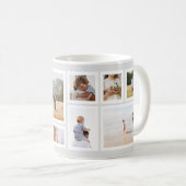 グレーモモダンノクロファミリーフォトコラージュ コーヒーマグカップ (正面右)