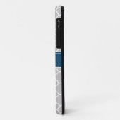 グレーモロッコクローバーパターンブルーモノグラム Case-Mate iPhoneケース (裏面/左)