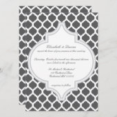 グレーモロッコパターン結婚式招待状 招待状 (正面/裏面)