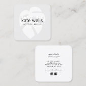 グレーモンスタートロピカルリーフロゴインテリアデザイナー スクエア名刺 (正面/裏面)