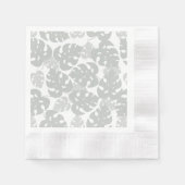 グレーモンステラ植物性カクテルナプキン 縁ありカクテルナプキン (正面)