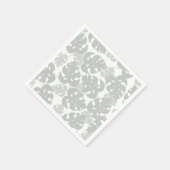 グレーモンステラ葉の熱帯性コースターセット スタンダードカクテルナプキン (角)