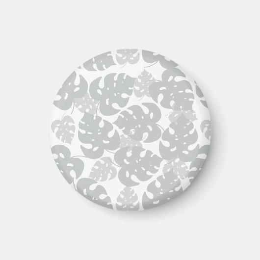 グレーモンステラ葉冷蔵庫用マグネット マグネット (正面)