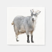 グレーヤギ農場動物自然写真 スタンダードカクテルナプキン (正面)