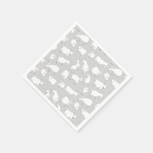 グレーヤギ遊ツ スタンダードカクテルナプキン (角)