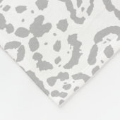 グレーユキヒョウ猫アニマルプリント フリースブランケット (角)
