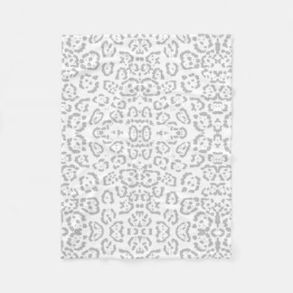 グレーユキヒョウ猫アニマルプリント フリースブランケット