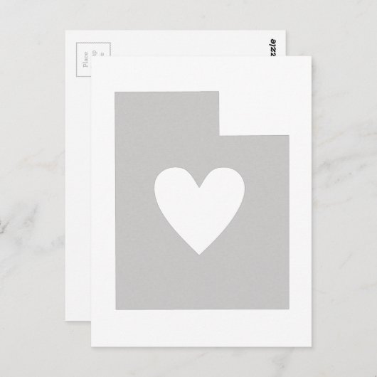 グレーユタの形状とハートグレーウタハンラブアドレ ポストカード (正面/裏面)