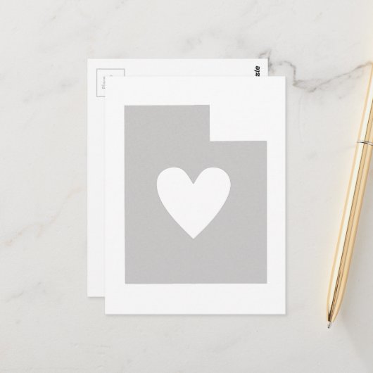 グレーユタの形状とハートグレーウタハンラブアドレ ポストカード (正面/裏面インサイチュ)